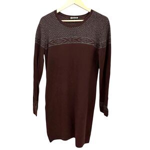 Sherpa Adventure Gear Nylon Wool Alpaca Maroon Long Sleeve Sweater Dress Size L
